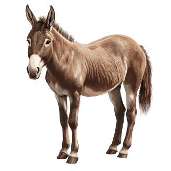 detailed illustration of hybrid animal, showcasing donkey stallion cross with realistic appearance. animal stands gracefully, displaying its unique features and fur texture, evoking sense png