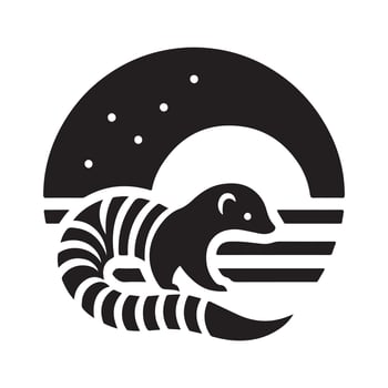 Abstract Banded Mongoose Silhouette Art vector