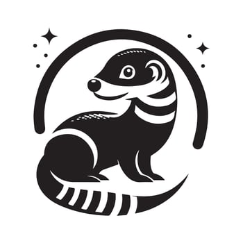Banded Mongoose Black Silhouette for Social Media vector