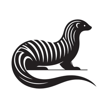 Banded Mongoose Silhouette for Package Design vector