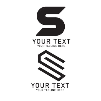 Letter S Logo Art, Black Geometric Design, Two Variations Isolated on White vector