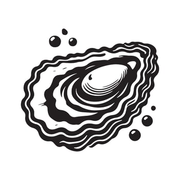 Oyster Silhouette for Visual Design vector