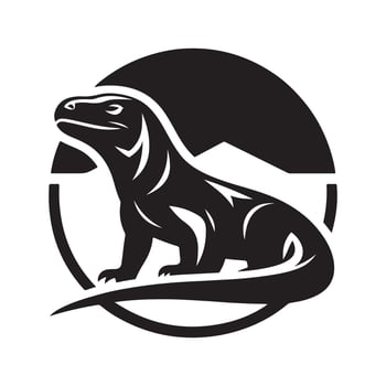 Stylish Komodo Dragon Silhouette for Web Elements vector