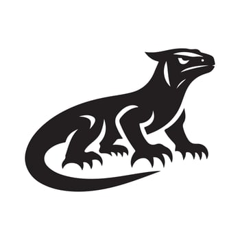 Abstract Komodo Dragon Silhouette for Logos vector