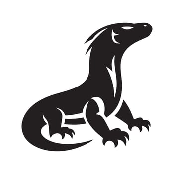 Komodo Dragon Silhouette for T-shirt Design vector
