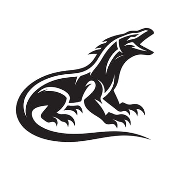 Komodo Dragon Silhouette for Stationery Design vector
