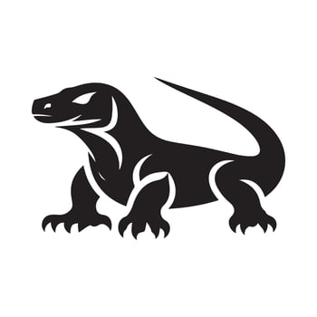 Simple Komodo Dragon Black Silhouette Graphic vector