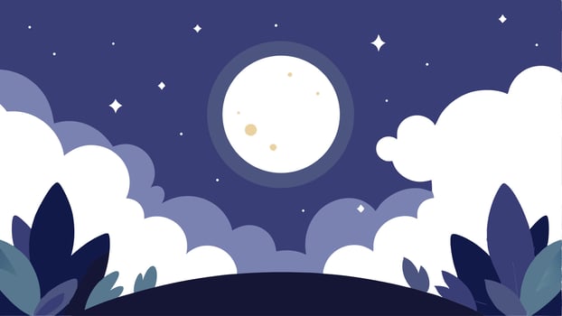 Night Sky Background with Glowing Moon vector