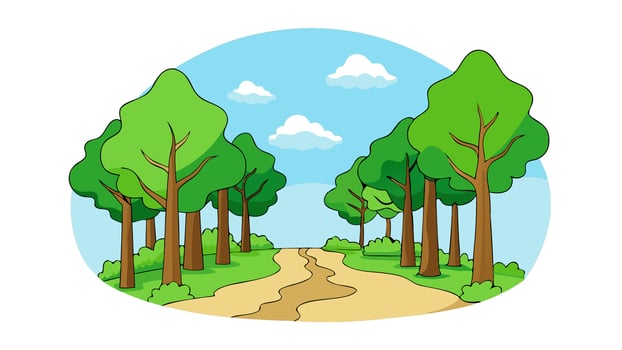 Flat Nature with Road Through Landscape vector
