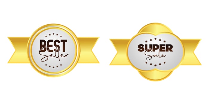 Best seller and super sale badges vector