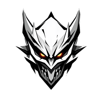 White Spiked Demon Skull Mascot Logo On Transparent Background png