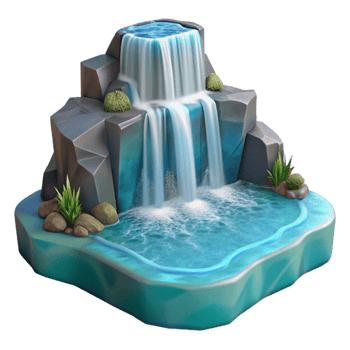 dramatic creative A Cascading Waterfall Plunging Into a authentic png