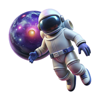 vibrant rustic A Lone Astronaut Floating in Space 4K png