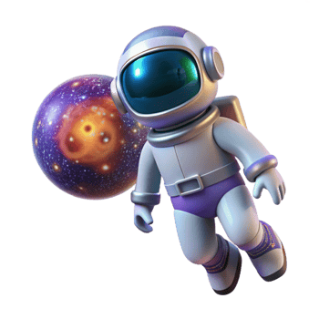 serene artistic A Lone Astronaut Floating in Space premium png