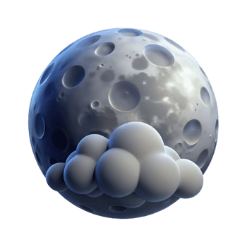 serene contemporary A Full Moon Illuminating a Cloudy Night exclusive png