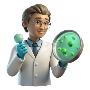 dramatic rustic A Scientist Examining a Petri Dish authentic png