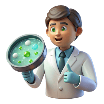 elegant classic A Scientist Examining a Petri Dish premium png