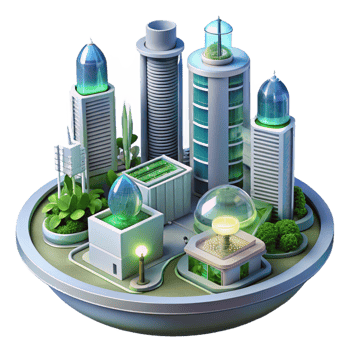 elegant modern A Futuristic City Powered by Vertical authentic png