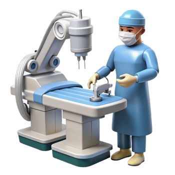 serene vintage A Robotic Surgeon Performing a Delicate original png