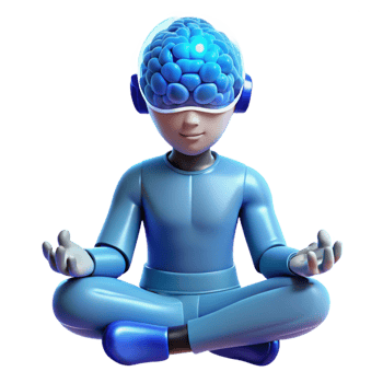 magnificent abstract A Person Meditating with a Brain Computer 4K png