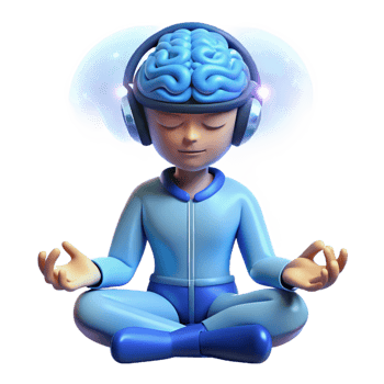 beautiful vintage A Person Meditating with a Brain Computer authentic png