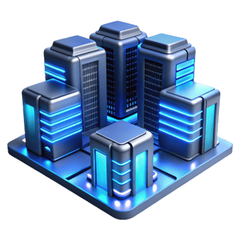 elegant vintage A Futuristic Data Center with Rows of detailed png