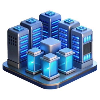 stunning creative A Futuristic Data Center with Rows of authentic png