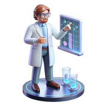 dramatic vintage A Scientist Analyzing Data on a genuine png