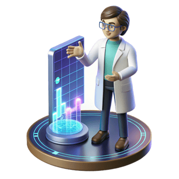 stunning minimalist A Scientist Analyzing Data on a 4K png
