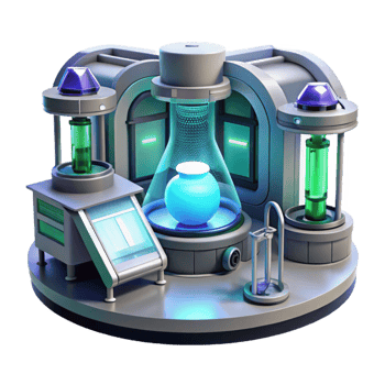 vibrant vintage A Futuristic Laboratory Filled with premium png