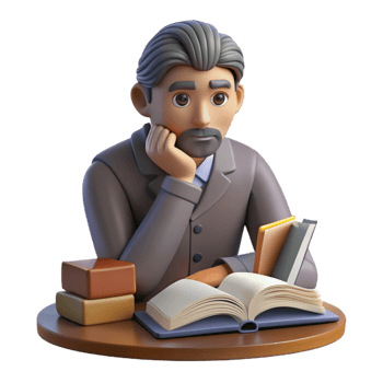 serene creative Portrait of a Writer Deep in Thought high quality png