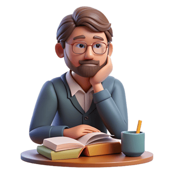stunning traditional Portrait of a Writer Deep in Thought premium png