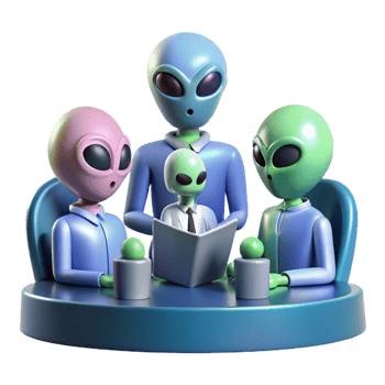 extraordinary minimalist A Group of Alien Diplomats with Diverse detailed png