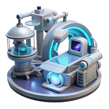 vibrant minimalist A Futuristic Medical Bay with Holographic original png