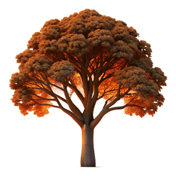 vibrant abstract A Majestic Oak Tree Silhouetted Against a exclusive png