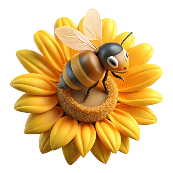 wonderful creative A Close Up of a Bee Collecting Pollen from genuine png