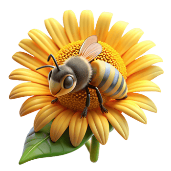 beautiful vintage A Close Up of a Bee Collecting Pollen from original png