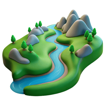 impressive traditional A Winding River Flowing Through a Green exclusive png