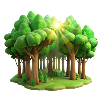 dramatic minimalist A Lush Green Forest Sunlight Filtering exclusive png