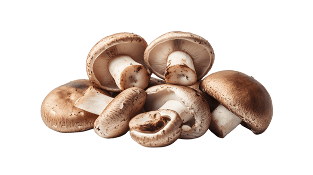Fresh Edible Mushrooms on a Black Background for Culinary and Health Concepts png