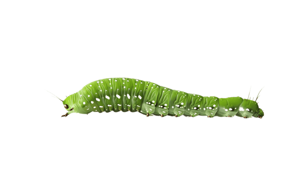 A vibrant green caterpillar with intricate patterns and textures ideal for nature education png