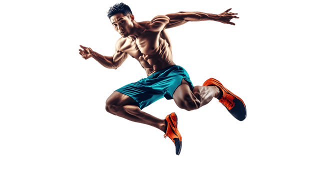 Athletic Man in midair jump Muscular Fitness Sport Exercise png
