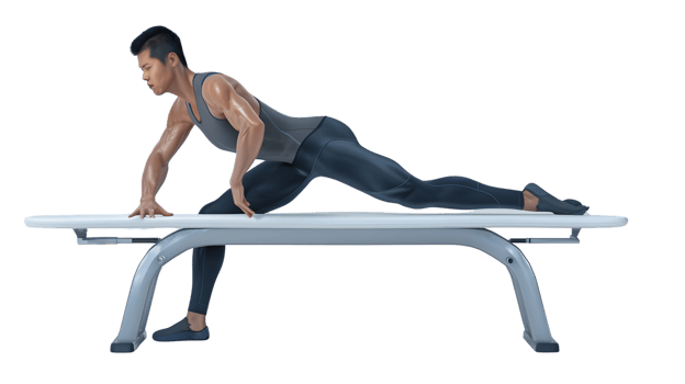Athletic Man Stretching on Bench Fitness Exercise Workout Sports Training Flexibility png