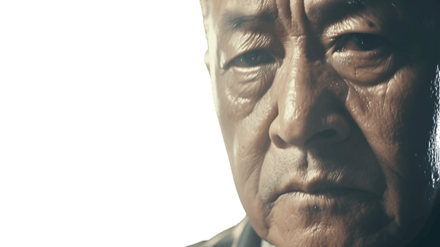 CloseUp Portrait of an Elderly Person with Deep Wrinkles and Expressive Eyes png