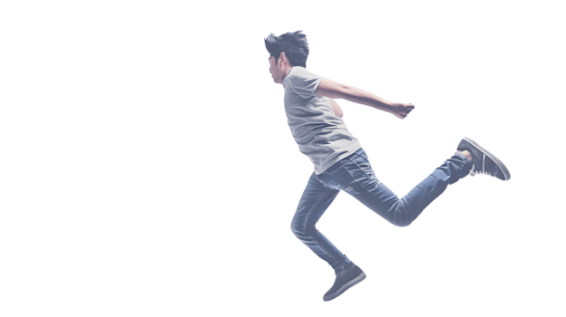 Dynamic action jump young person midair athletic movement energetic pose active lifestyle png