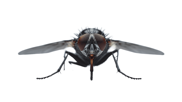Extreme CloseUp of a Fly Detailed Insect Macro Photography png