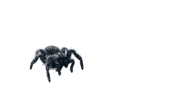 Frosty Spider on Black Background A Detailed and Textured Arachnid Image for Nature Wildlife png