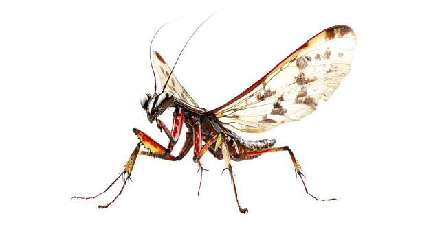 Insect with vibrant wings and striking features perfect for nature and wildlife designs png