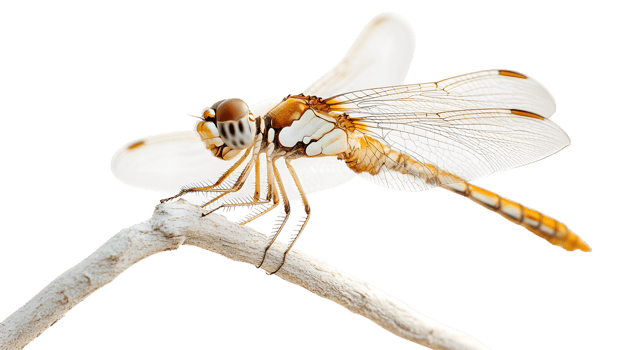 Insect with Transparent Wings Perched on a Branch Detailed CloseUp of Natures Delicate Beaut png
