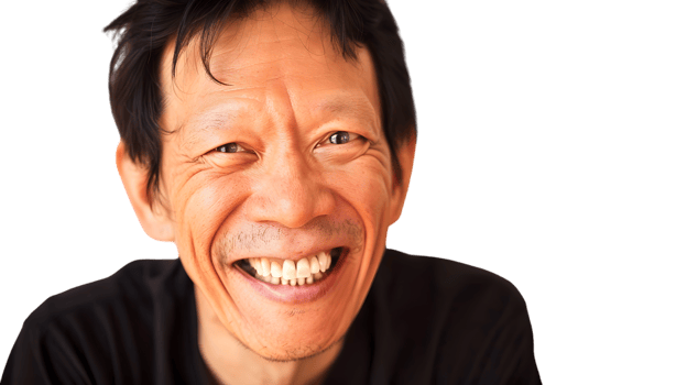 Joyful Expression A CloseUp of a Smiling Face with Warm Emotions and Positive Vibes Ideal fo png